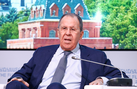 Министр иностранных дел РФ Сергей Лавров на Форуме будущего - 2050 в кластере Ломоносов МГУ им. М.В. Ломоносова.