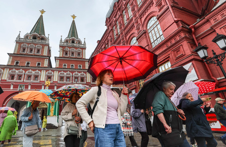 Вид на Москву в пасмурную погоду