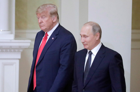 Дональд Трамп и Владимир Путин. Архивное фото.