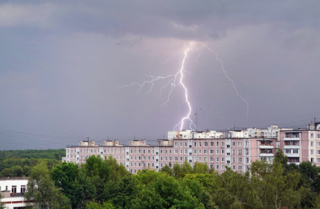 Молния во время грозы