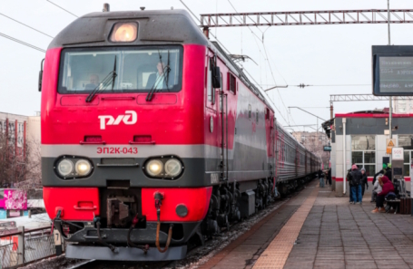 Поезд на железнодорожных путях