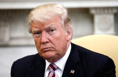 Donald Trump in a serious pose