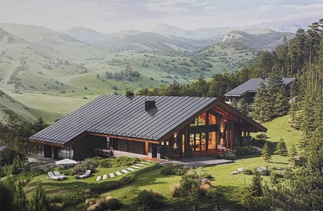 Из конкурсной и экспозиционной программы международного форума «Дерево в архитектуре» 2025 года (г. Рыбинск). Резиденция «Загорье» на склоне Алтайских гор. Проектная организация: BN Group.