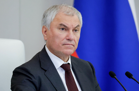 Спикер Госдумы РФ Вячеслав Володин на пленарном заседании Государственной думы РФ.