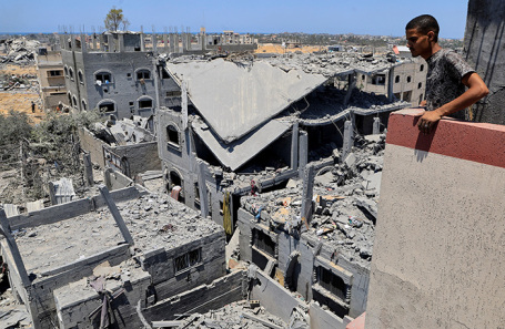 Разрушения в Дейр-эль-Балахе в результате ударов Израиля. Центральная часть сектора Газа. 