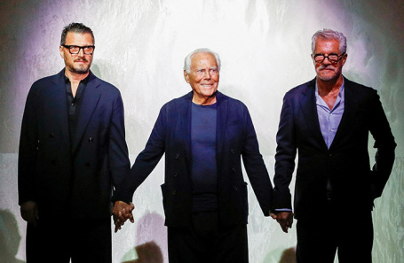 Джанлука Делл`Орко, Джрджио Армани и Лео Делл`Орко (слева направо).