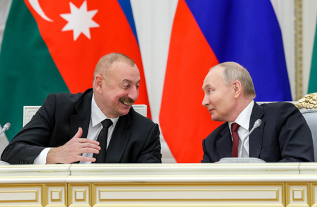 Президент Азербайджана Ильхам Алиев и президент РФ Владимир Путин.