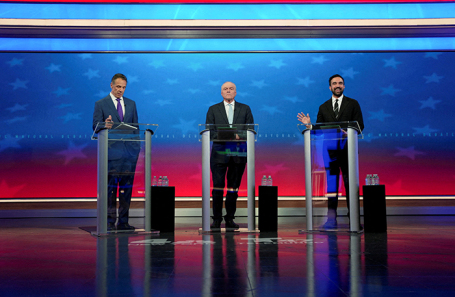 Кандидаты участвуют в дебатах на пост мэра Нью-Йорка.