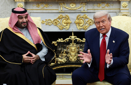 Наследный принц Саудовской Аравии Мухаммед бен Салман и Дональд Трамп в Белом доме.