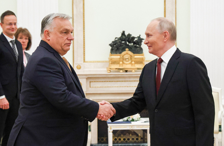 Президент РФ Владимир Путин и премьер-министр Венгрии Виктор Орбан.