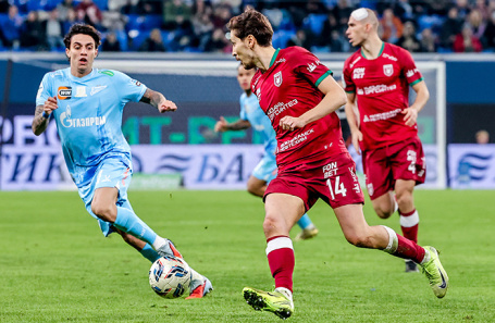 Эпизод матча «Зенит» (Санкт-Петербург) — «Рубин» (Казань). 