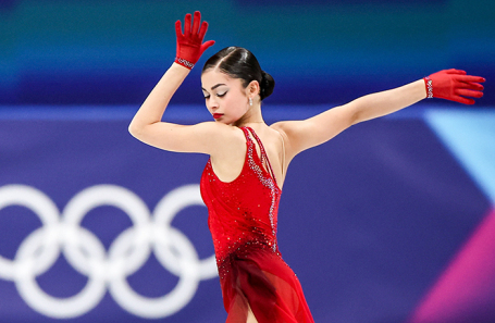 Произвольная программа. Аделия Петросян во время соревнований.