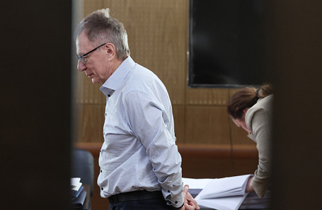 Бизнесмен Александр Галицкий после заседания Тверского суда. Март, 2026 года.