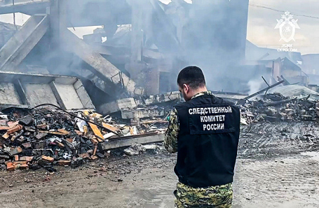 Следственные мероприятия на месте пожара во Владикавказе.
