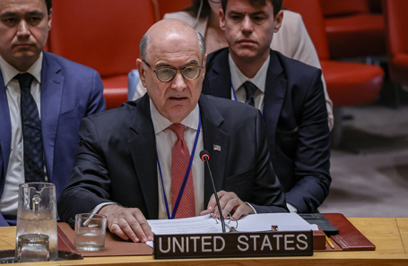 Представитель США в совете ООН Дэн Негреа на заседании совбеза ООН по запросу Украины.