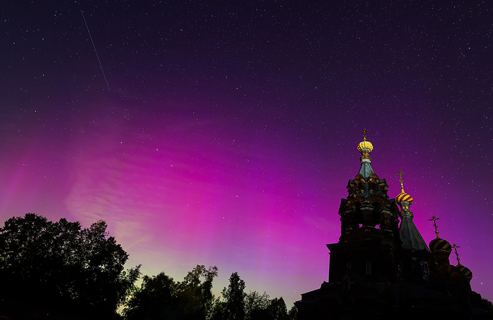 Северное сияние в Московской области.