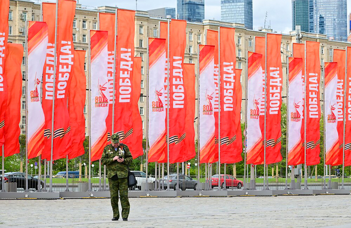 Оформление Москвы ко Дню Победы.