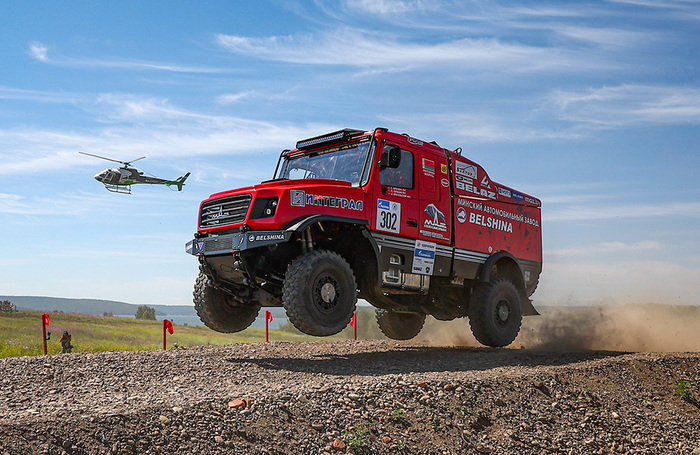 Автомобиль «МАЗ-СпортАвто» во время пролога гонки «Шелковый путь». Международное ралли «Шелковый путь» по авто и мотоспорту в 2025 году проходит с 12 по 22 июля по маршруту Иркутск — Горно-Алтайск.