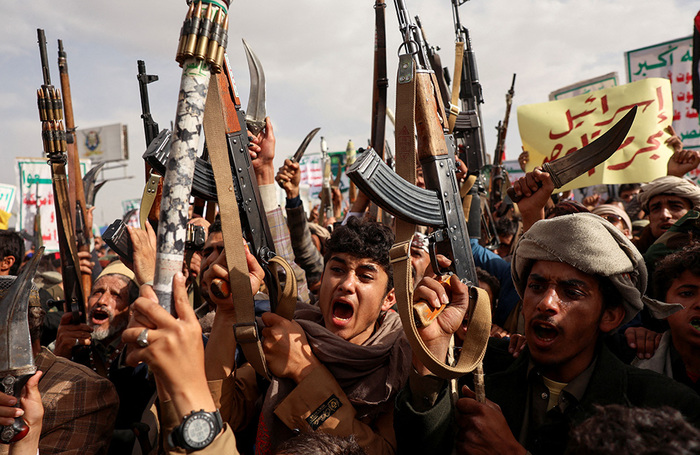 Демонстрация солидарности с палестинцами в Сане. Йемен.