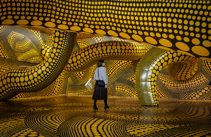 Выставка японской художницы Яёи Кусама в швейцарском Риене.