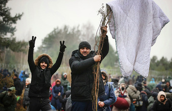 Беженцы на границе Белоруссии и Польши