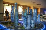 Макет Московского международного делового центра «Москва-Сити» в Музее городского хозяйства на ВДНХ.
