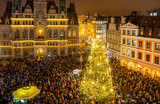 Церемония зажжения огней на рождественской ели на площади Эдварда Бенеша в чешском городе Либерец.