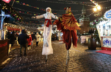 Открытие ГУМ-катка и рождественской ярмарки на Красной площади в Москве.