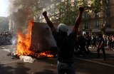 Четырнадцатый день общенациональной акции протеста во Франции против закона о пенсионной реформе в Париже.