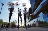 Артисты на презентации авторского спортивно-образовательного кластера Russian Design District в поселении Десеновское (ТиНАО), Москва, Россия.