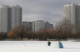 Подледная рыбалка в московском районе Бутово.