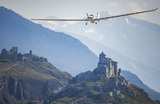 Летные испытания прототипа самолета на солнечных батареях SolarStratos в Швейцарии.