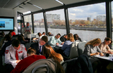 Тотальный диктант на речном электросудне в Москве.