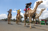 Гонки на верблюдах в Самбуру на севере Кении.
