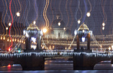 Новогодние огни Санкт-Петербурга. Вид на Ломоносов мост через Фонтанку.