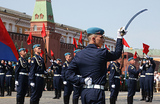 Десантники во время празднования Дня памяти пророка Илии и Дня Воздушно-десантных войск России на Красной площади.
