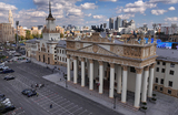Вид на фасад Центрального московского ипподрома после комплексной реконструкции.