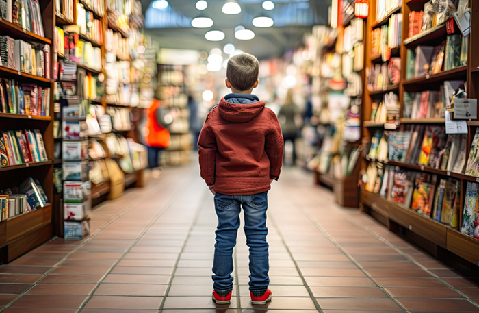 Девочка читает книгу на диване